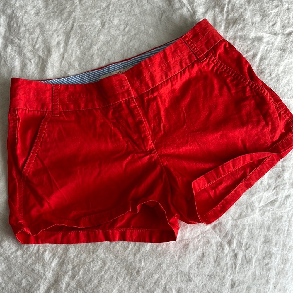 J Crew Red Chino Shorts